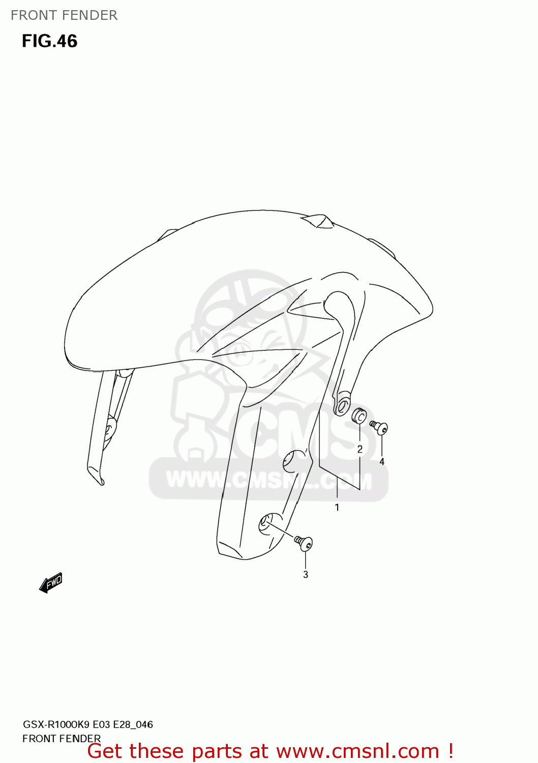 FRONT FENDER GSXR1000 2009 (K9) USA (E03)