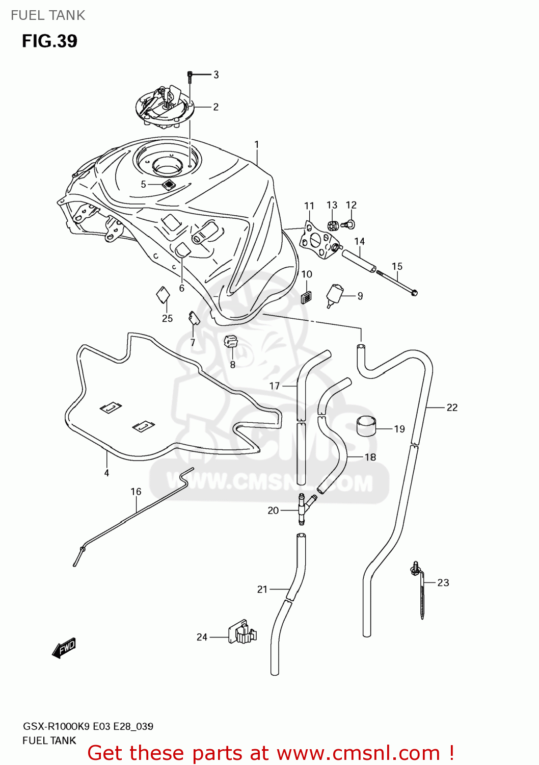 FUEL TANK GSXR1000 2009 (K9) USA (E03)