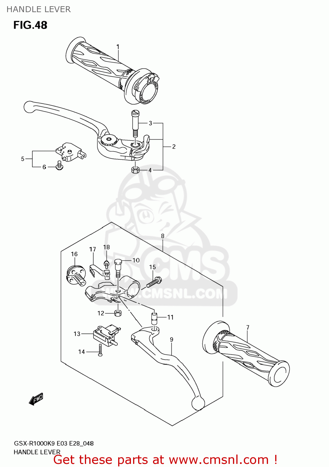 HANDLE LEVER GSXR1000 2009 (K9) USA (E03)