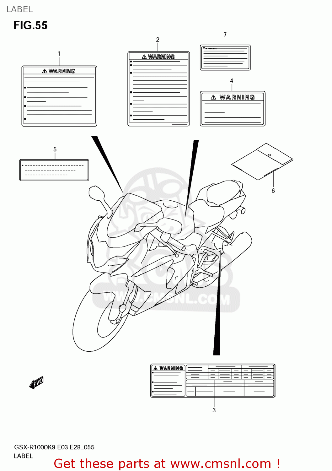 LABEL GSXR1000 2009 (K9) USA (E03)