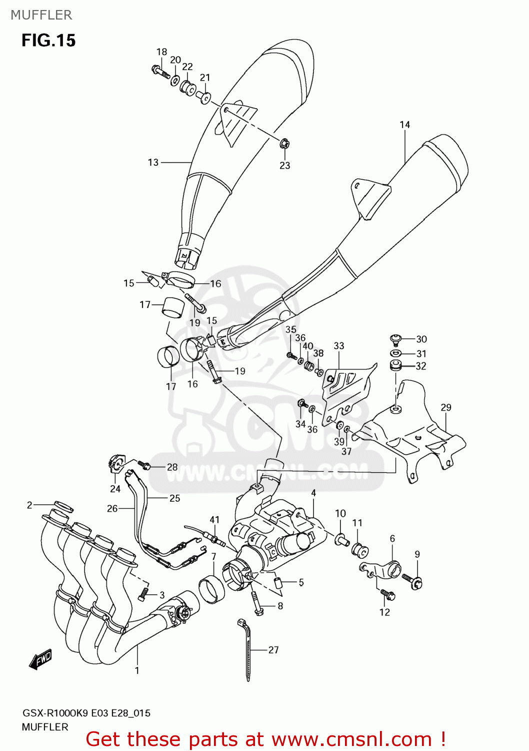 MUFFLER GSXR1000 2009 (K9) USA (E03)