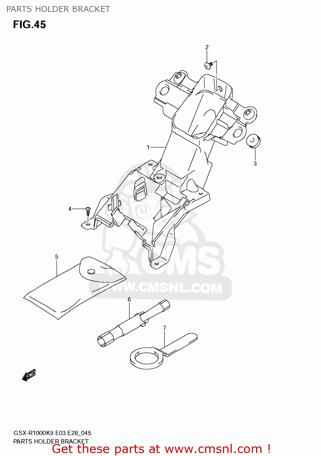 PARTS HOLDER BRACKET GSXR1000 2009 (K9) USA (E03)