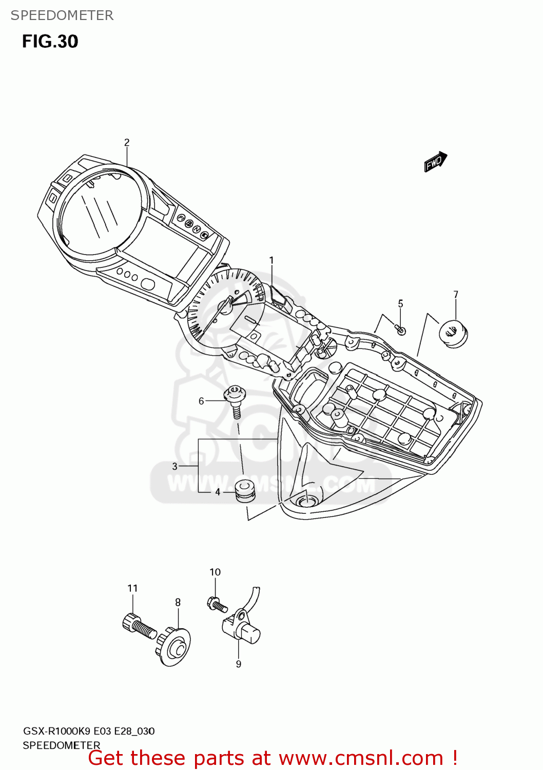 SPEEDOMETER GSXR1000 2009 (K9) USA (E03)