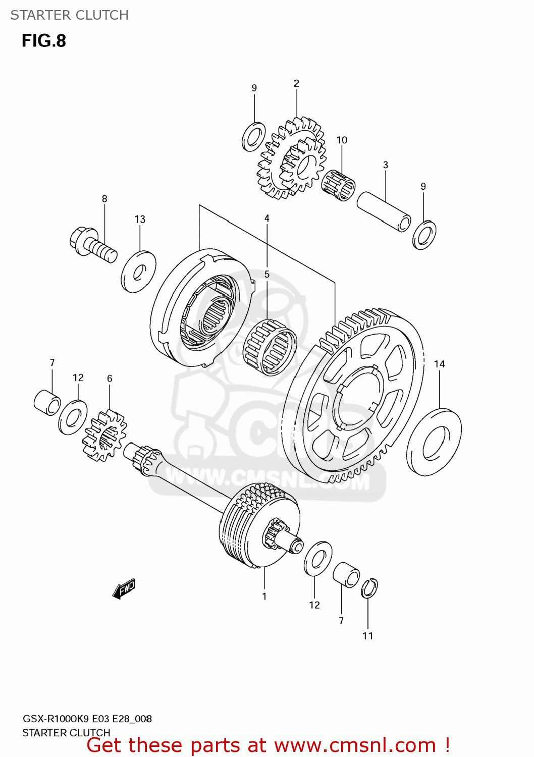 STARTER CLUTCH GSXR1000 2009 (K9) USA (E03)