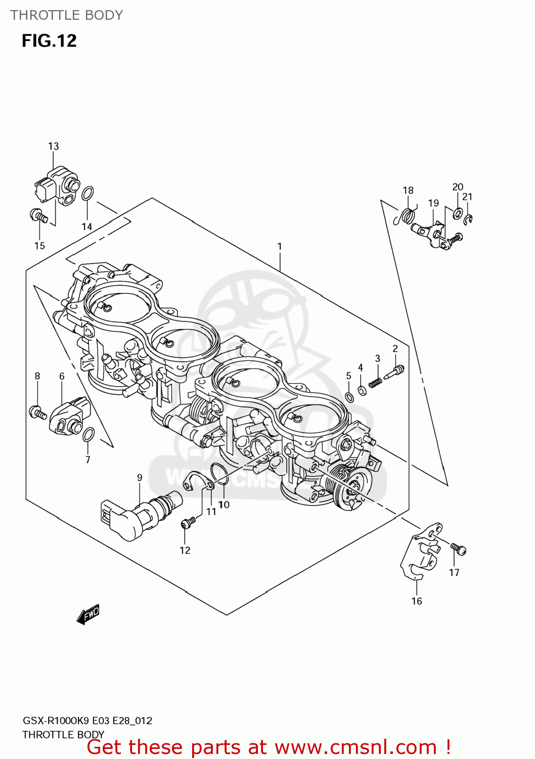 THROTTLE BODY GSXR1000 2009 (K9) USA (E03)