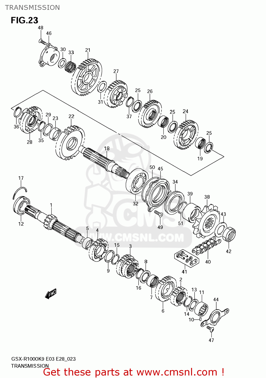 TRANSMISSION GSXR1000 2009 (K9) USA (E03)