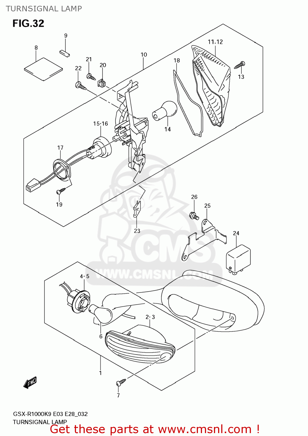 TURNSIGNAL LAMP GSXR1000 2009 (K9) USA (E03)