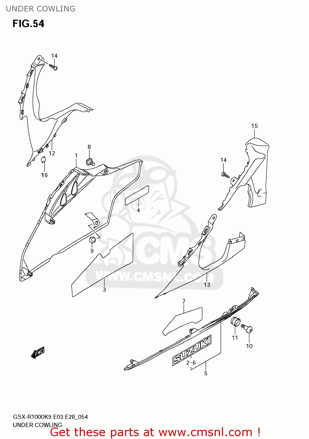 UNDER COWLING GSXR1000 2009 (K9) USA (E03)