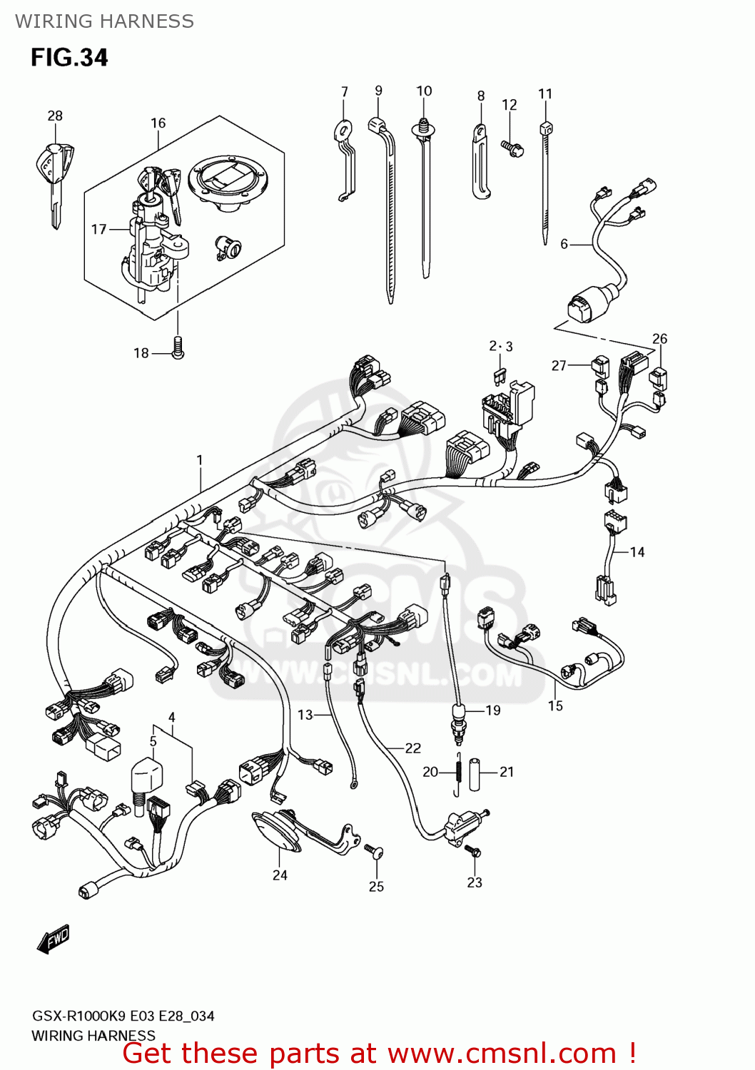 WIRING HARNESS GSXR1000 2009 (K9) USA (E03)