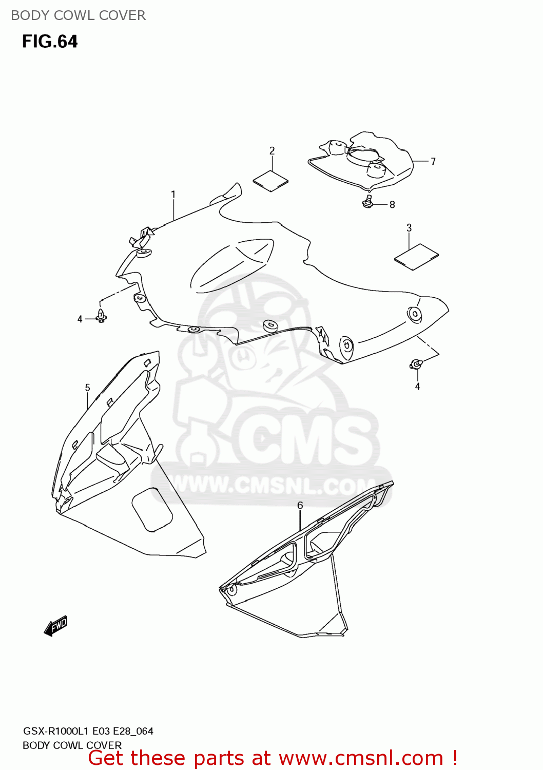 BODY COWL COVER GSXR1000 2011 (L1) USA (E03)