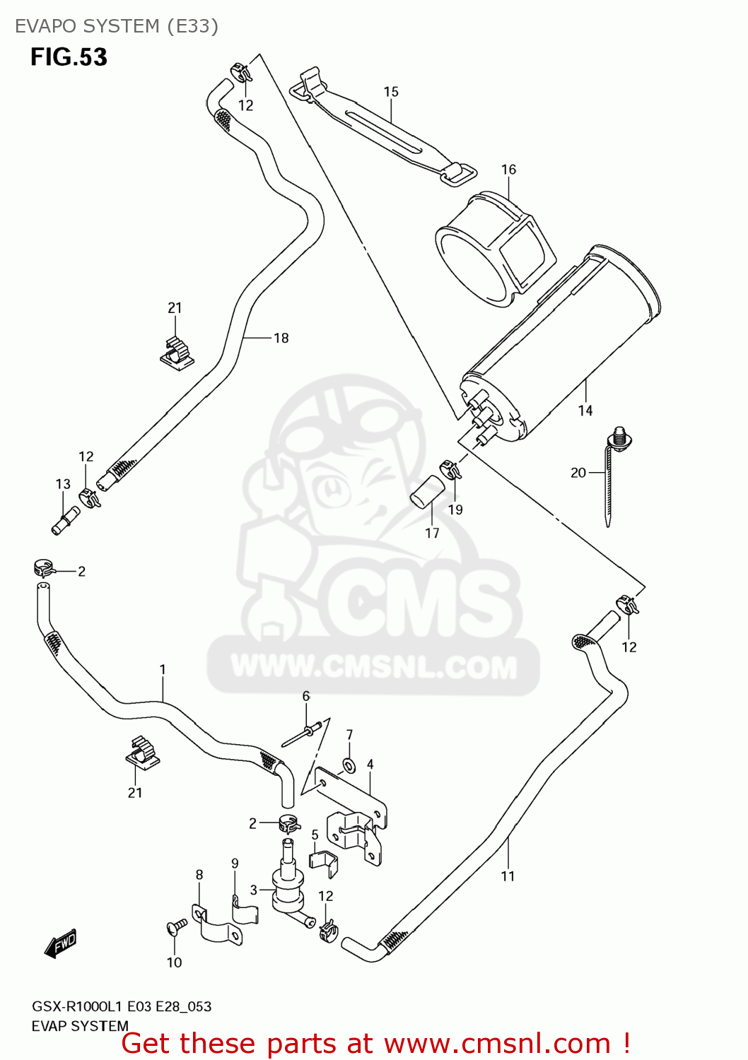 EVAPO SYSTEM (E33) GSXR1000 2011 (L1) USA (E03)