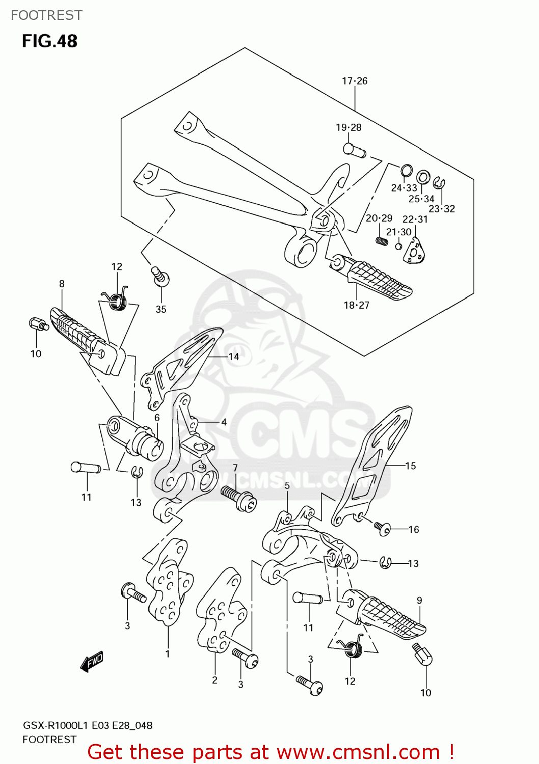 FOOTREST GSXR1000 2011 (L1) USA (E03)