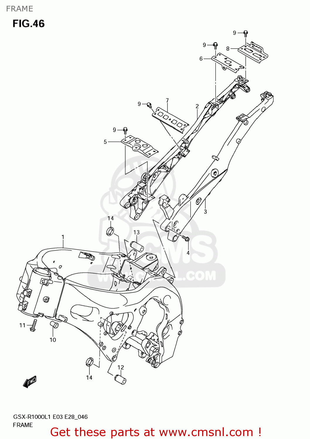 FRAME GSXR1000 2011 (L1) USA (E03)