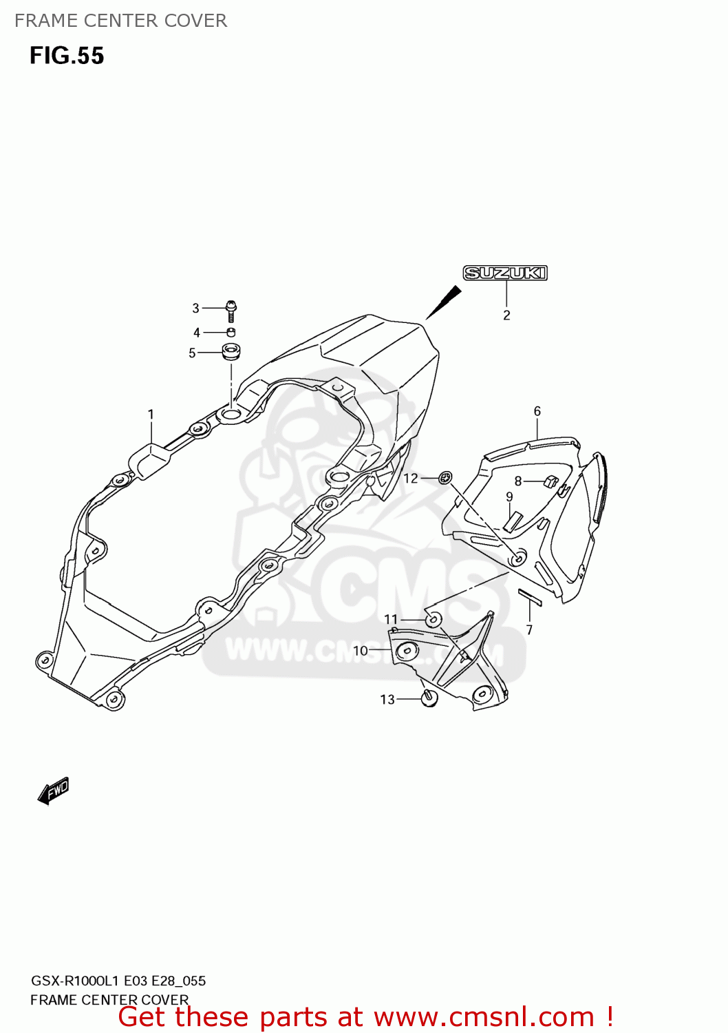 FRAME CENTER COVER GSXR1000 2011 (L1) USA (E03)