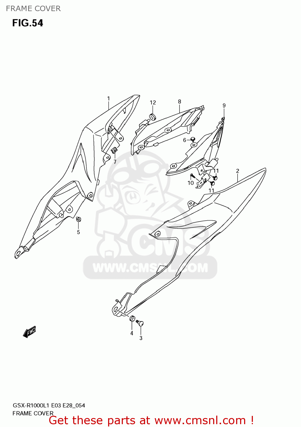 FRAME COVER GSXR1000 2011 (L1) USA (E03)