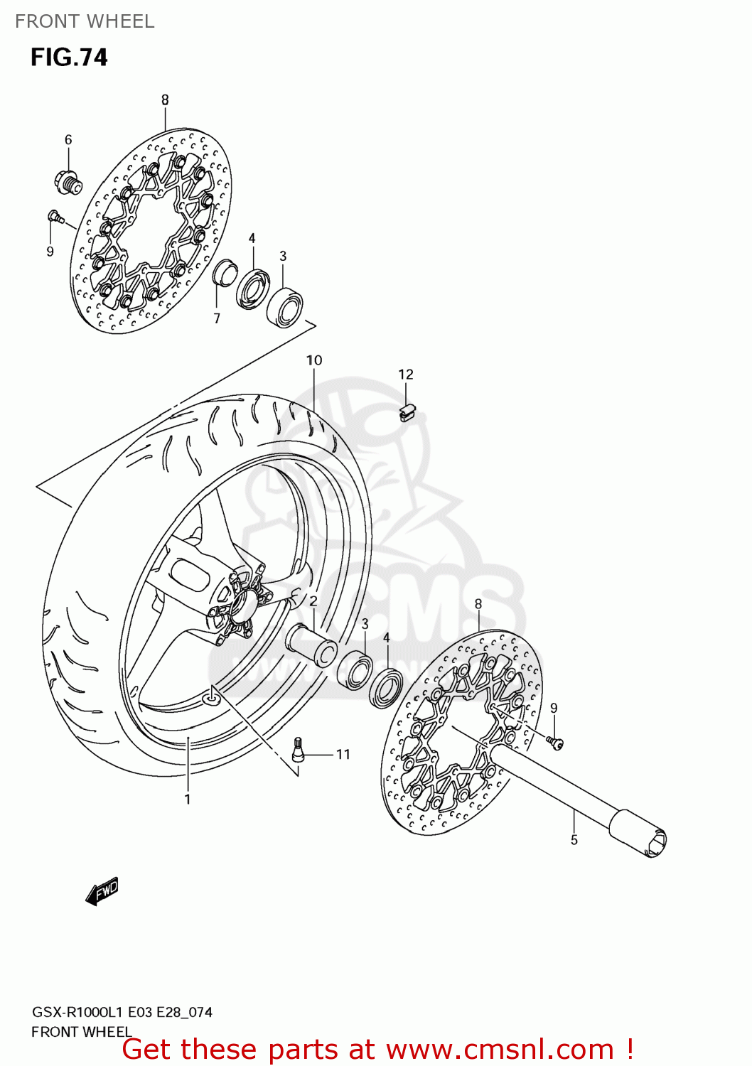 FRONT WHEEL GSXR1000 2011 (L1) USA (E03)