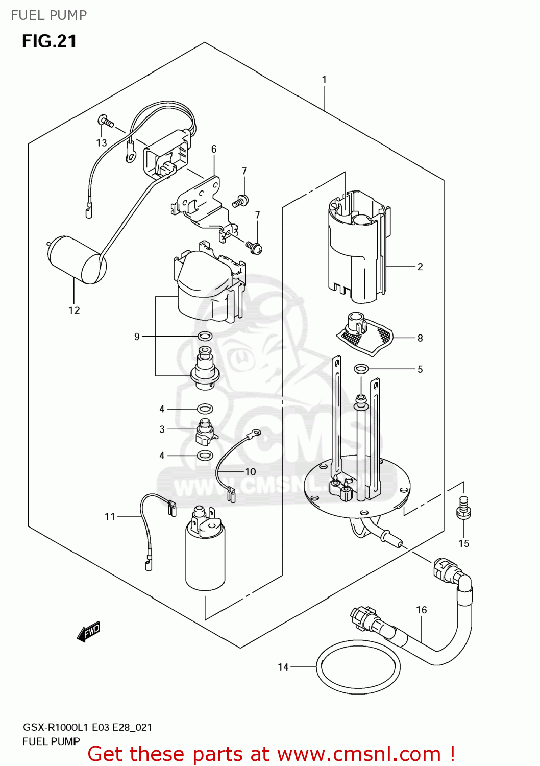 FUEL PUMP GSXR1000 2011 (L1) USA (E03)