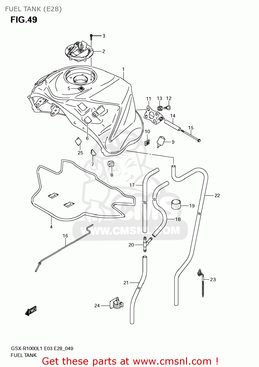 FUEL TANK (E28) GSXR1000 2011 (L1) USA (E03)