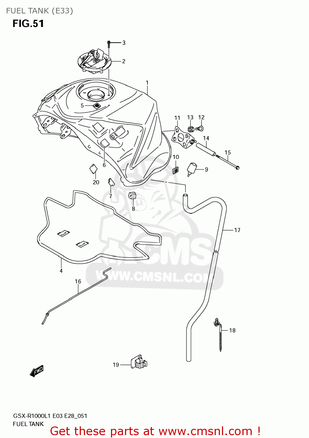 FUEL TANK (E33) GSXR1000 2011 (L1) USA (E03)
