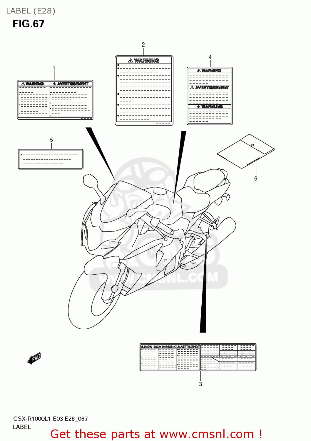 LABEL (E28) GSXR1000 2011 (L1) USA (E03)