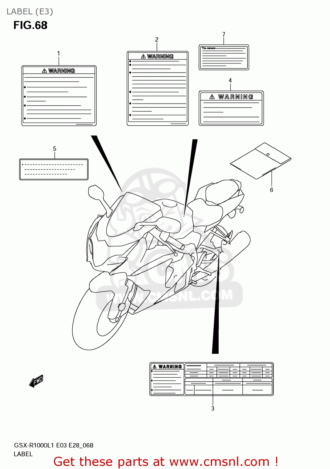 LABEL (E3) GSXR1000 2011 (L1) USA (E03)