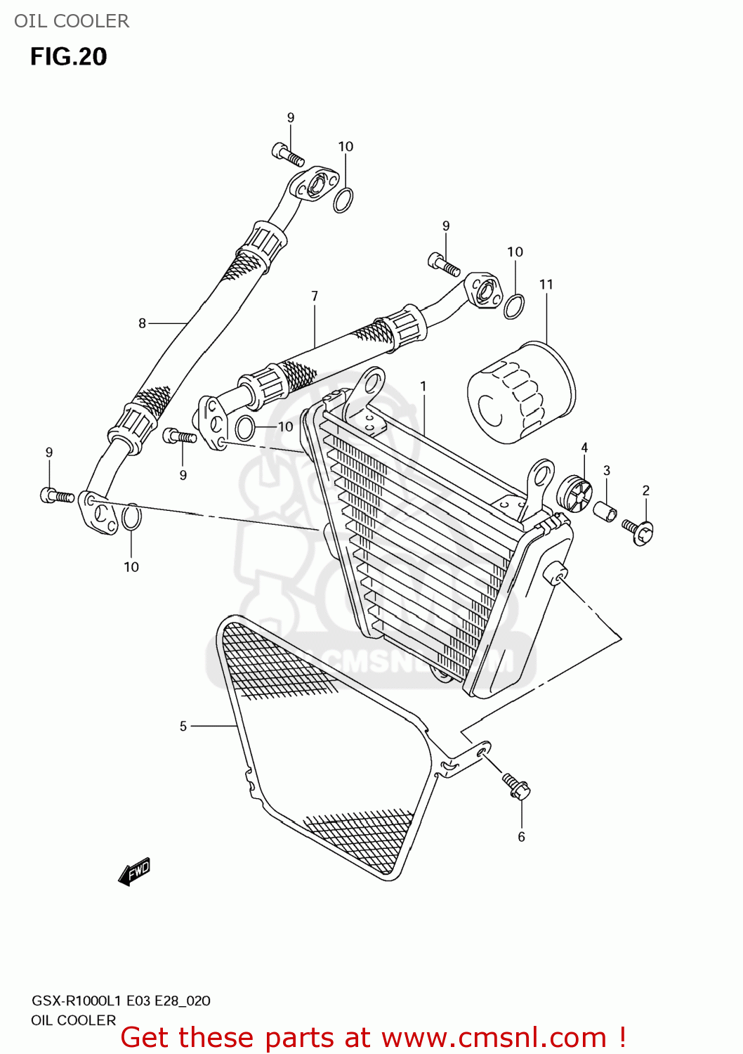 OIL COOLER GSXR1000 2011 (L1) USA (E03)