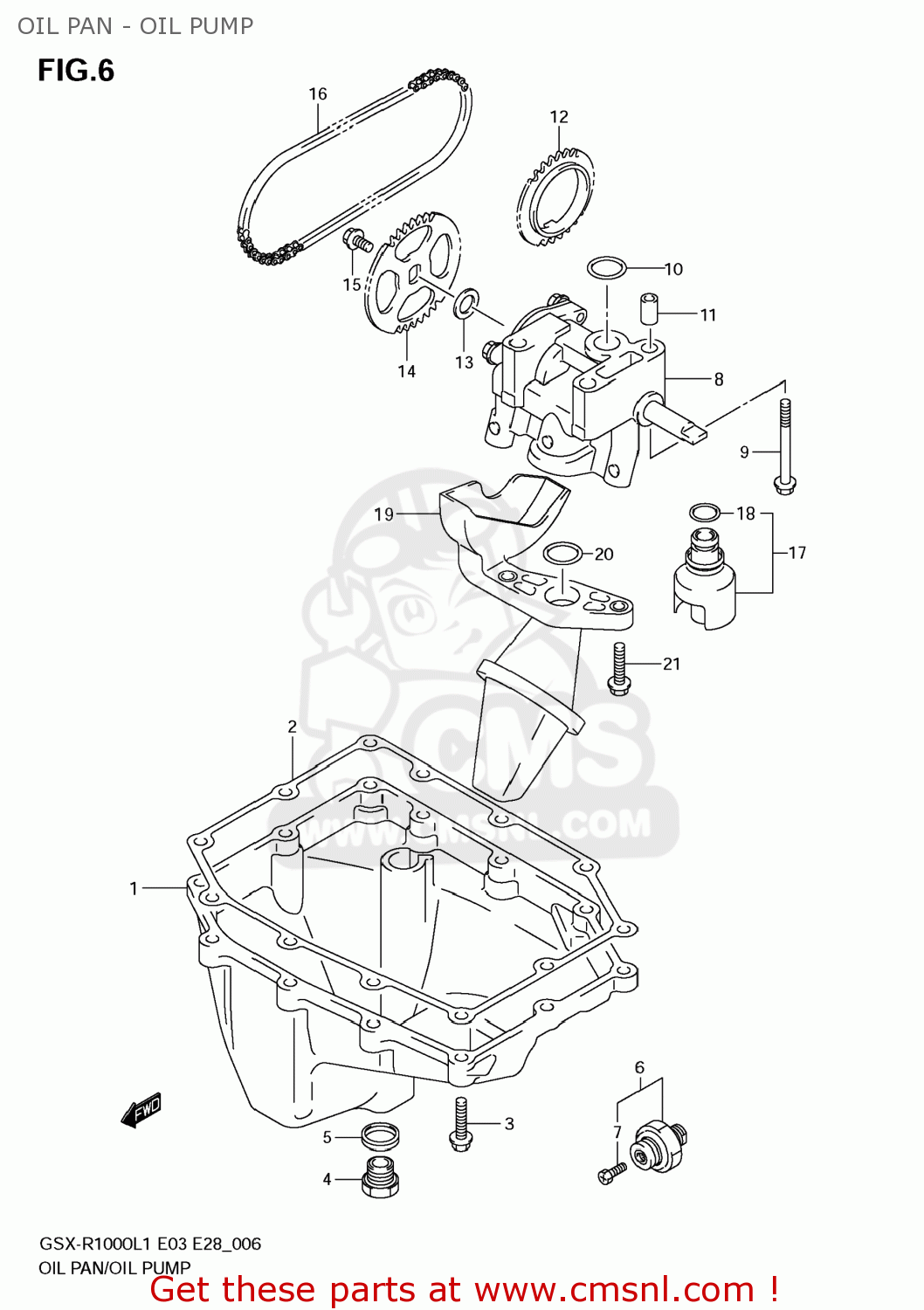 OIL PAN - OIL PUMP GSXR1000 2011 (L1) USA (E03)
