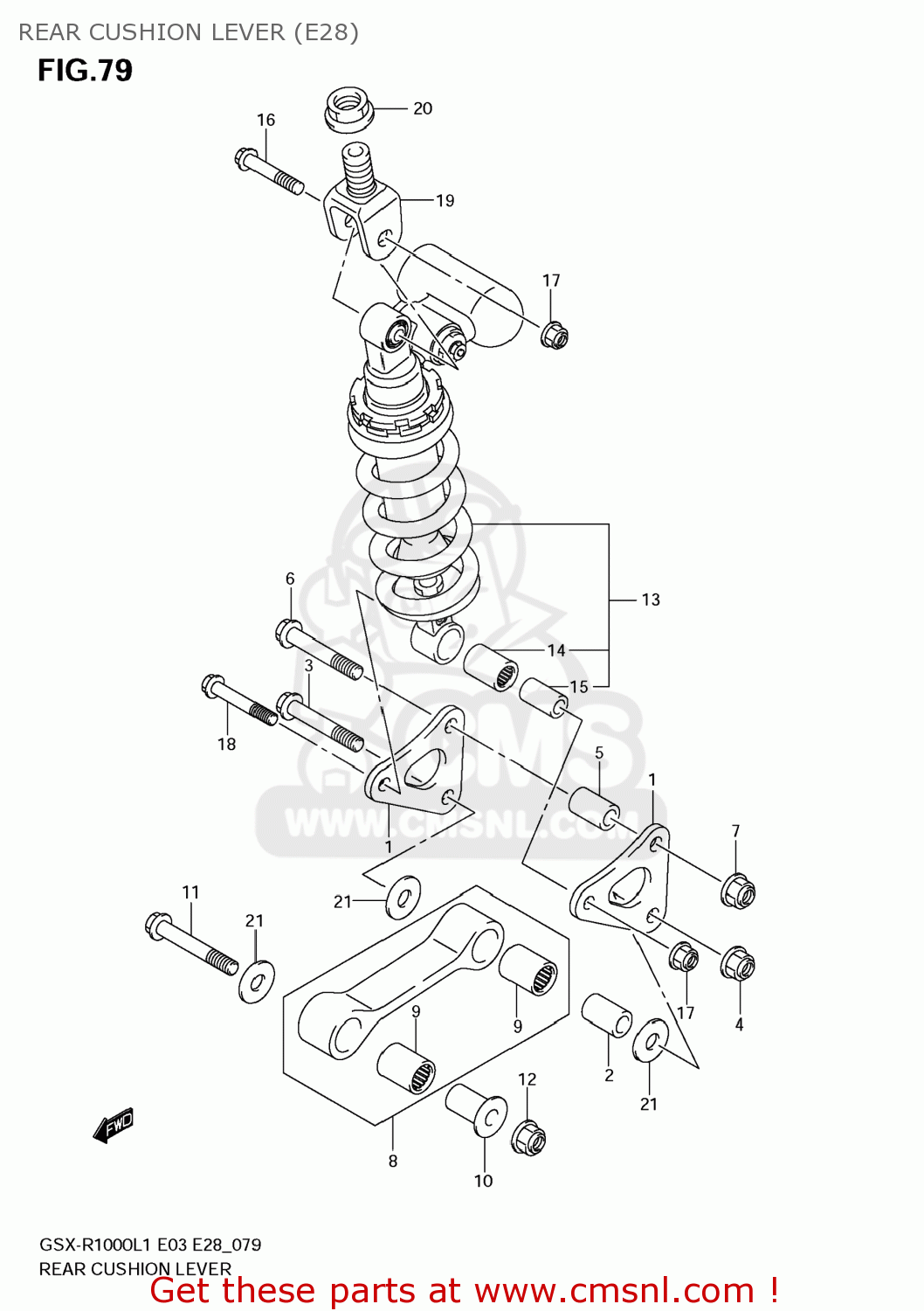 REAR CUSHION LEVER (E28) GSXR1000 2011 (L1) USA (E03)