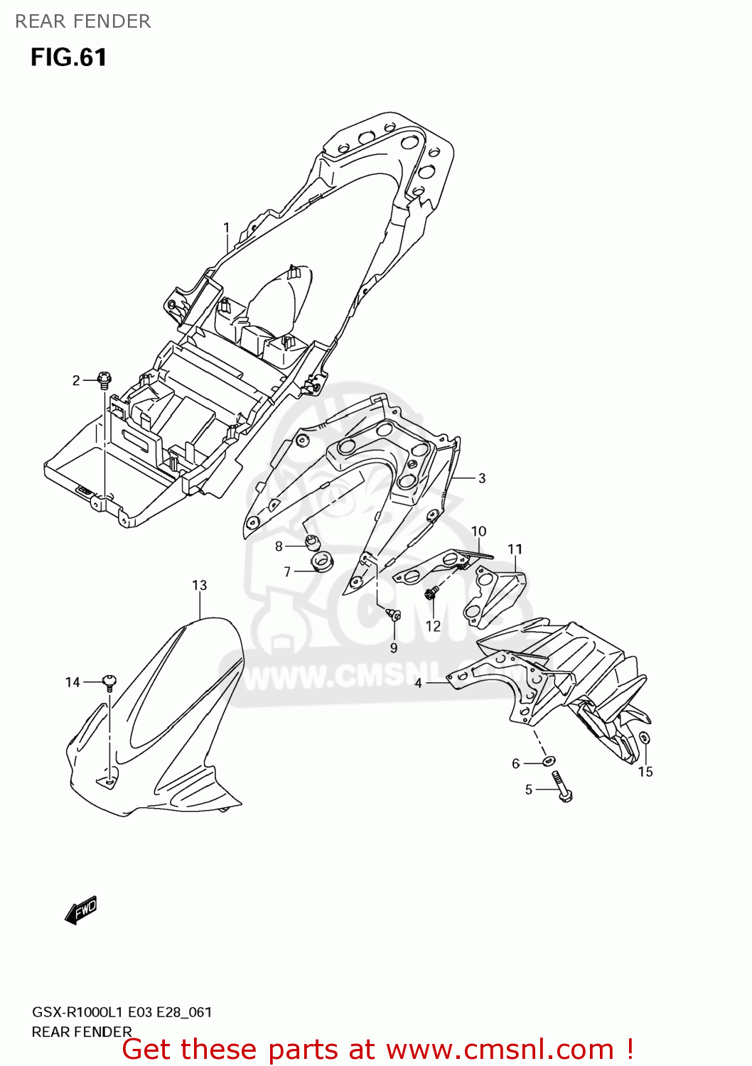 REAR FENDER GSXR1000 2011 (L1) USA (E03)