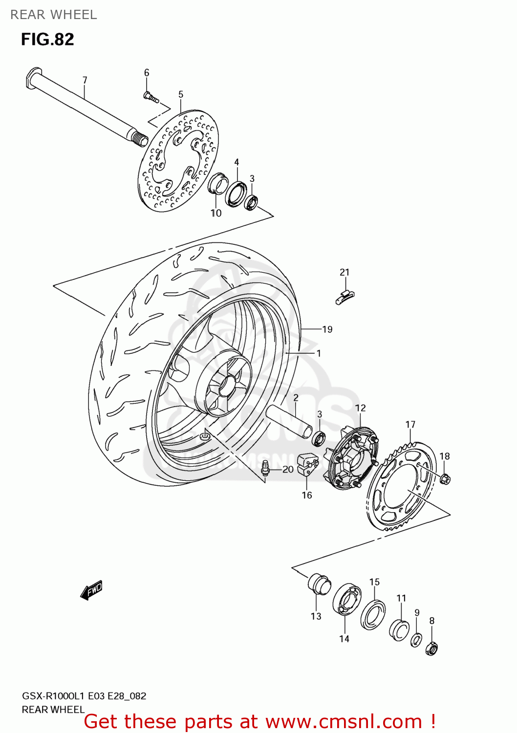 REAR WHEEL GSXR1000 2011 (L1) USA (E03)