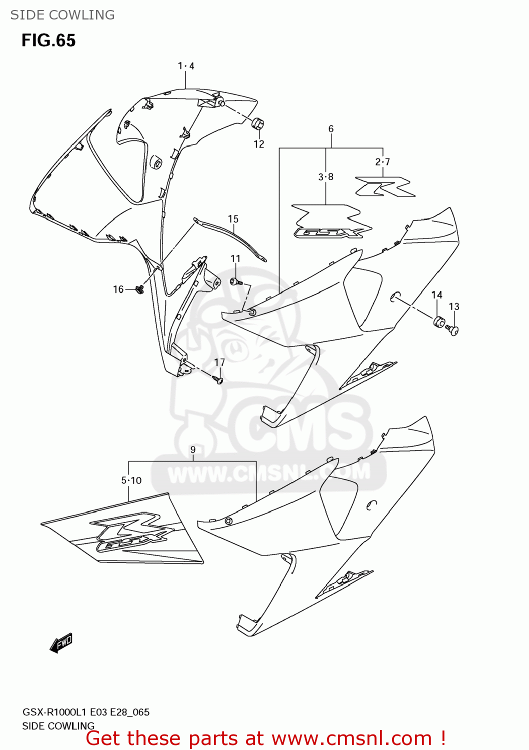 SIDE COWLING GSXR1000 2011 (L1) USA (E03)