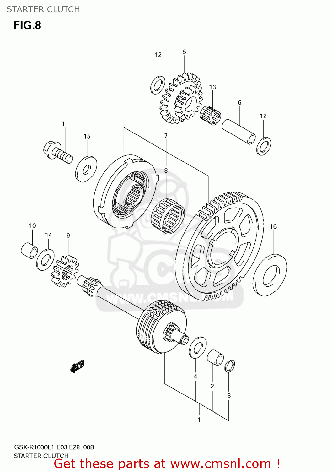 STARTER CLUTCH GSXR1000 2011 (L1) USA (E03)