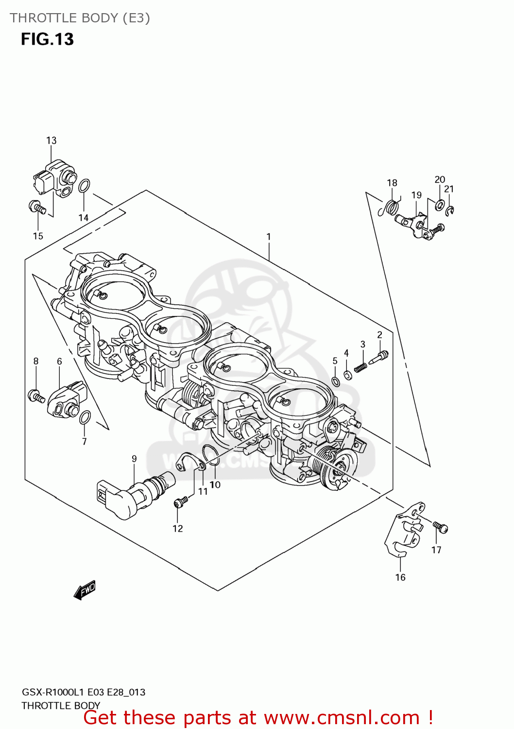 THROTTLE BODY (E3) GSXR1000 2011 (L1) USA (E03)
