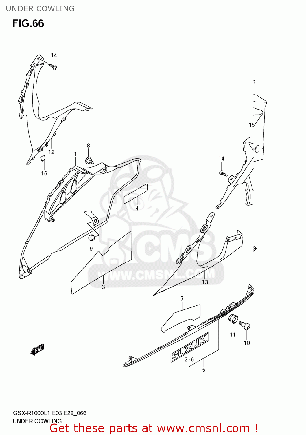 UNDER COWLING GSXR1000 2011 (L1) USA (E03)