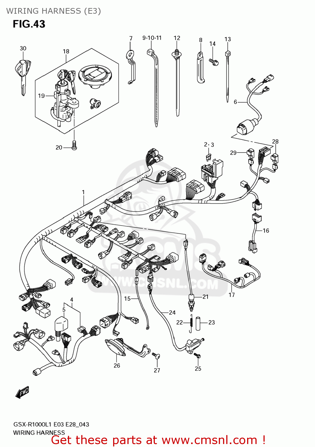 WIRING HARNESS (E3) GSXR1000 2011 (L1) USA (E03)