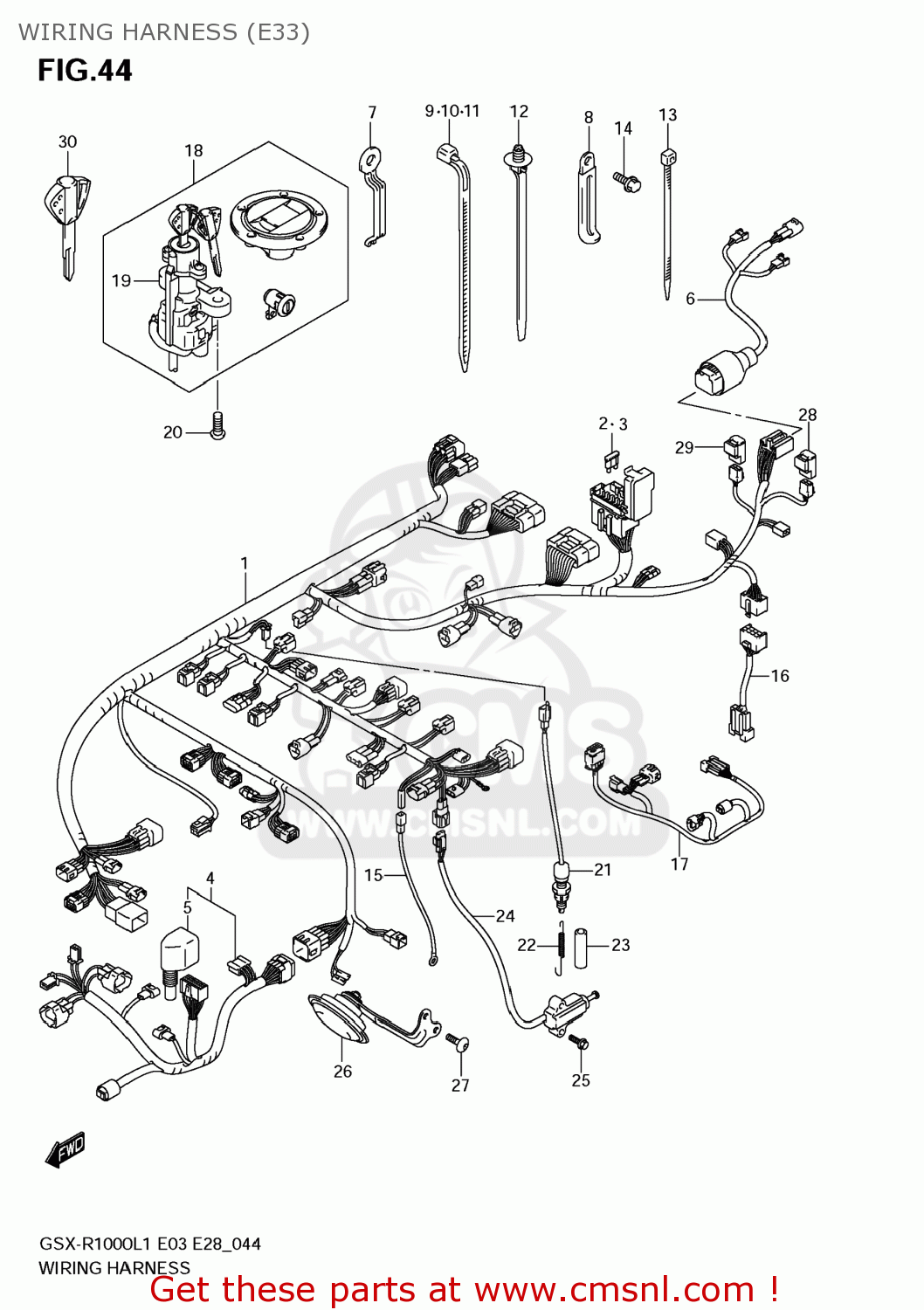 WIRING HARNESS (E33) GSXR1000 2011 (L1) USA (E03)