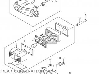 REAR COMBINATION LAMP - GSXR1000 2011 (L1) USA (E03)