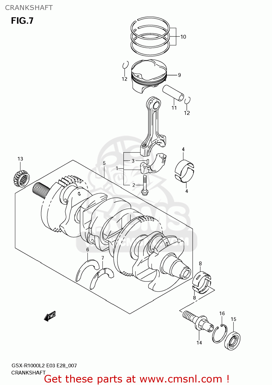 CRANKSHAFT GSXR1000 2012 (L2) USA (E03)