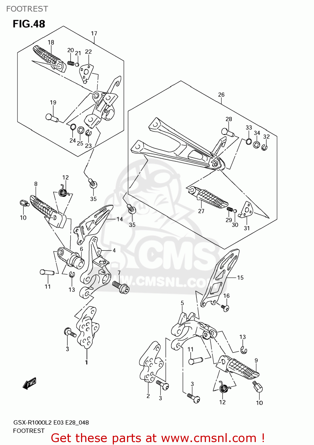FOOTREST GSXR1000 2012 (L2) USA (E03)