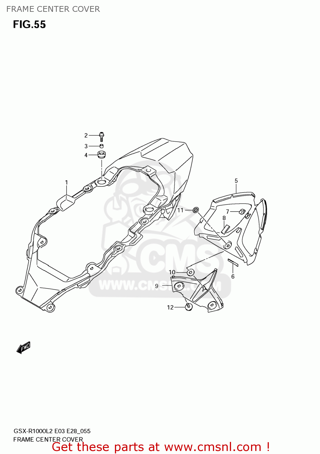 FRAME CENTER COVER GSXR1000 2012 (L2) USA (E03)