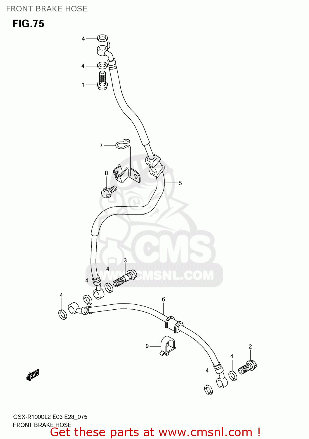 FRONT BRAKE HOSE GSXR1000 2012 (L2) USA (E03)