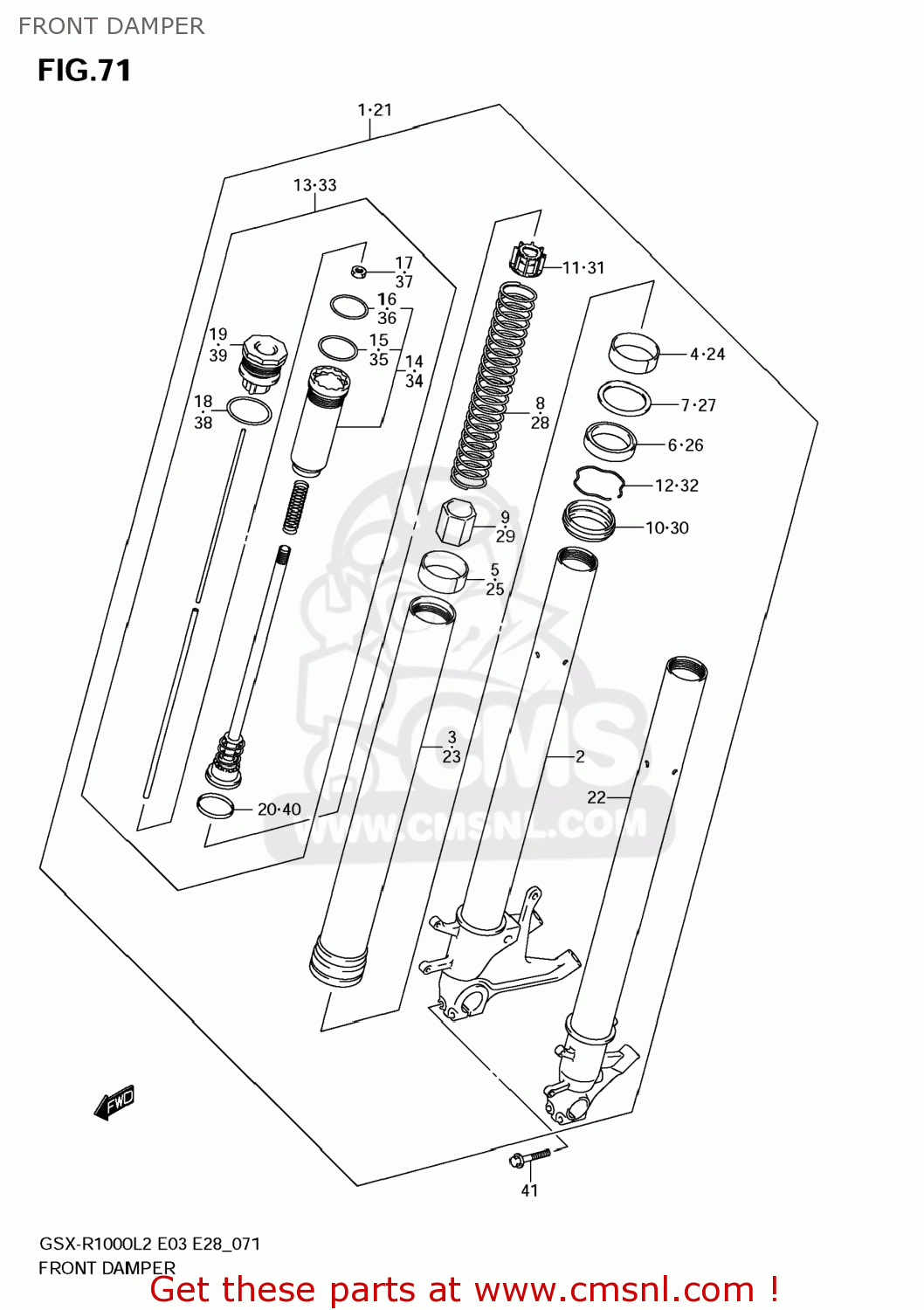FRONT DAMPER GSXR1000 2012 (L2) USA (E03)