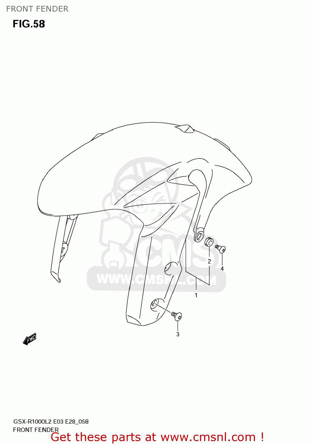 FRONT FENDER GSXR1000 2012 (L2) USA (E03)