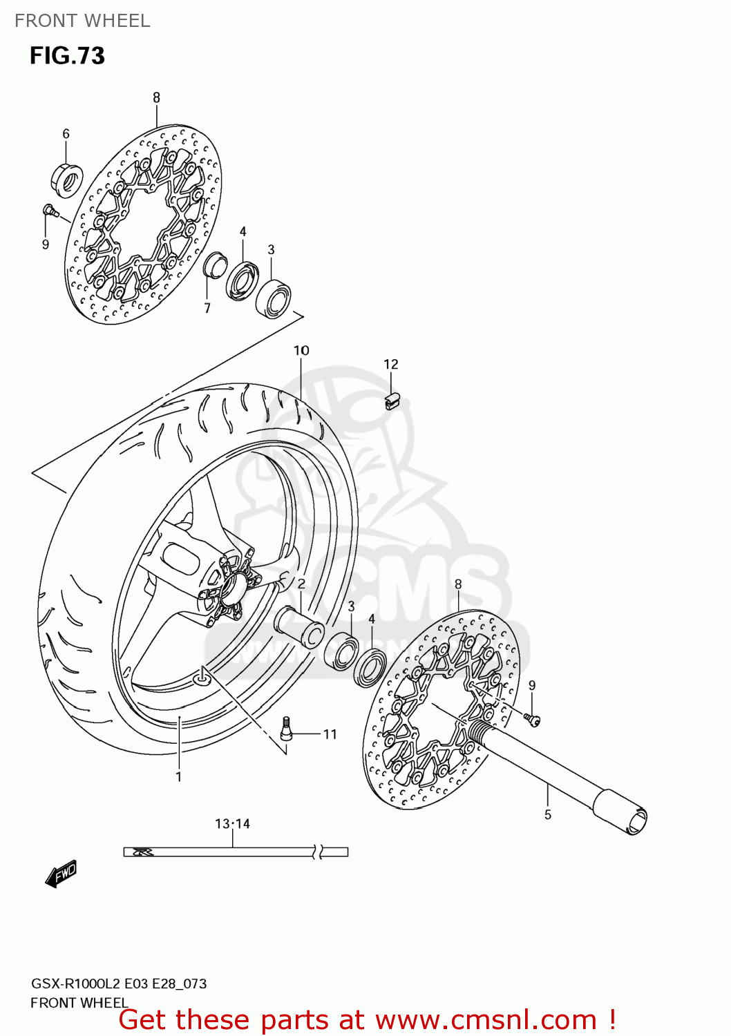 FRONT WHEEL GSXR1000 2012 (L2) USA (E03)