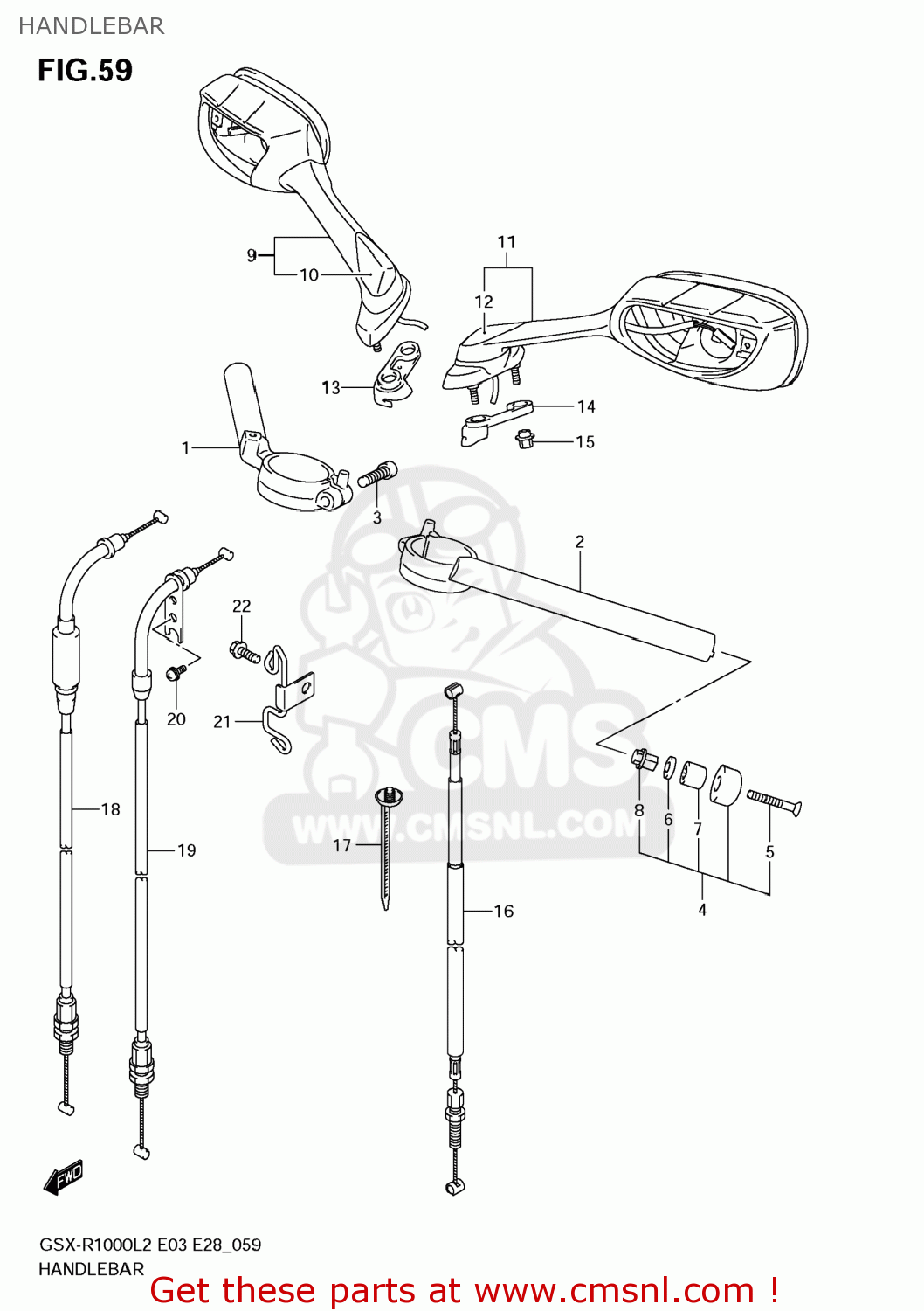 HANDLEBAR GSXR1000 2012 (L2) USA (E03)