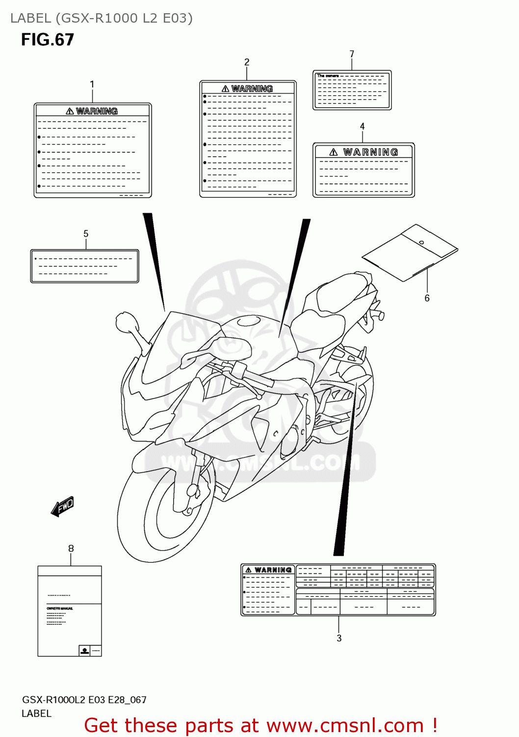 LABEL (GSX-R1000 L2 E03) GSXR1000 2012 (L2) USA (E03)