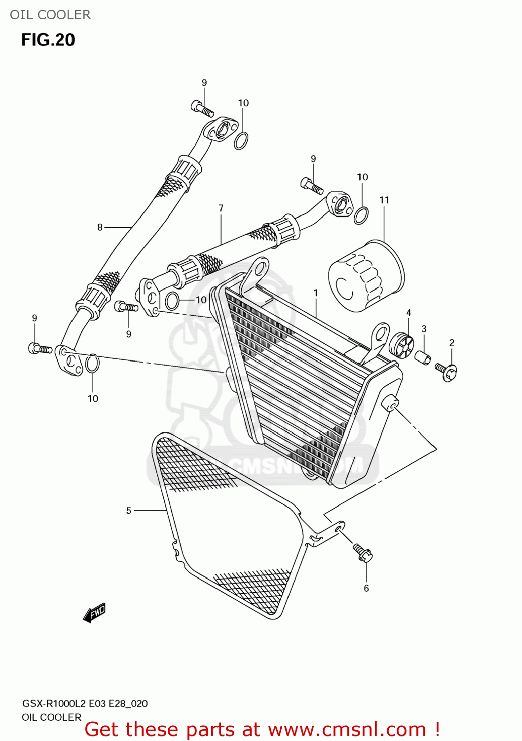 OIL COOLER GSXR1000 2012 (L2) USA (E03)