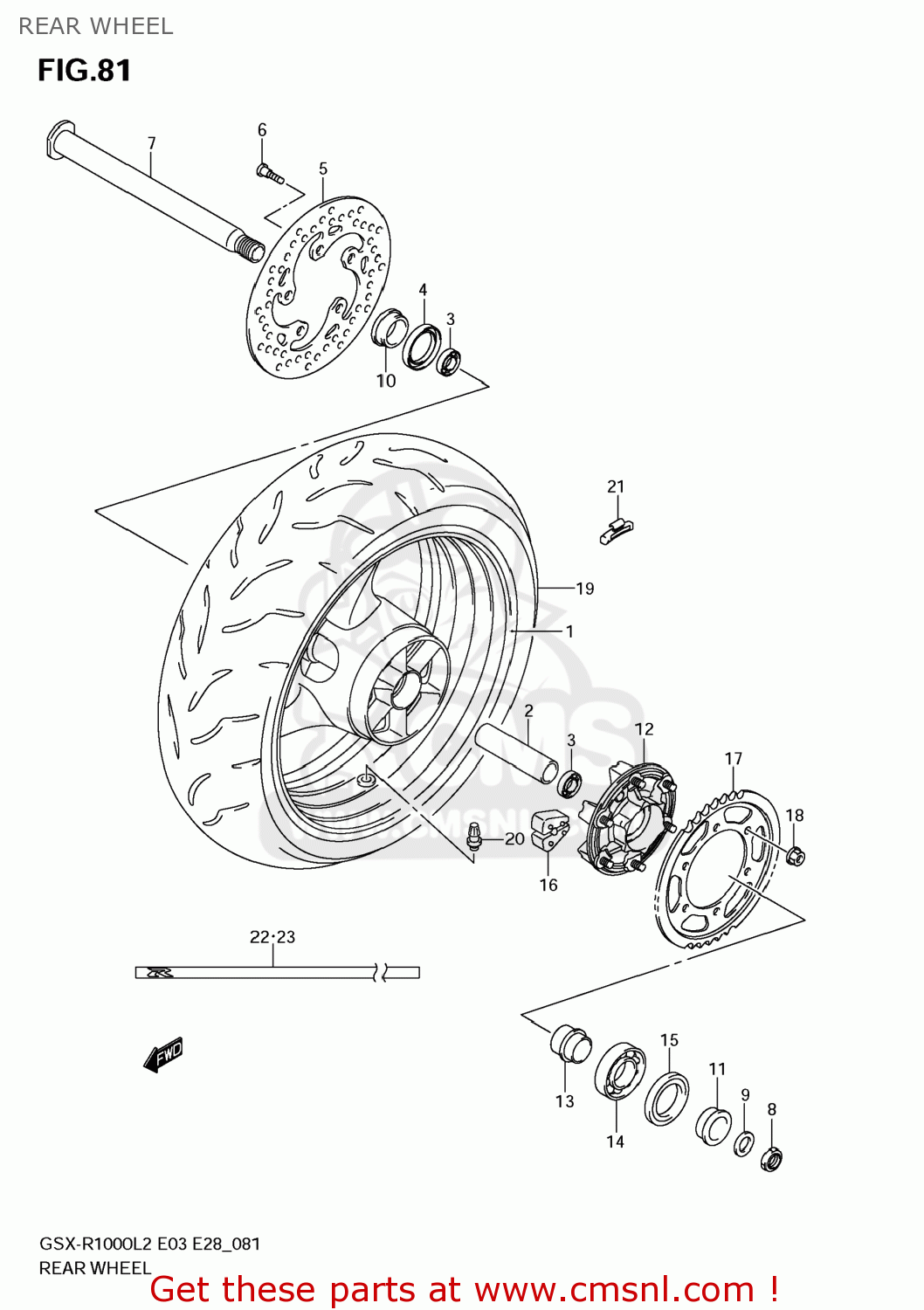 REAR WHEEL GSXR1000 2012 (L2) USA (E03)