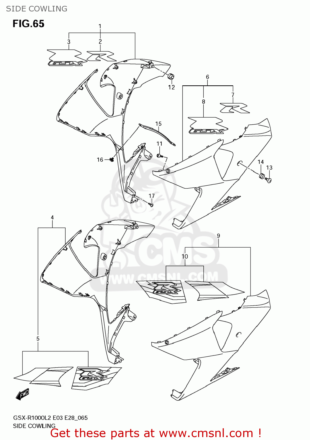 SIDE COWLING GSXR1000 2012 (L2) USA (E03)