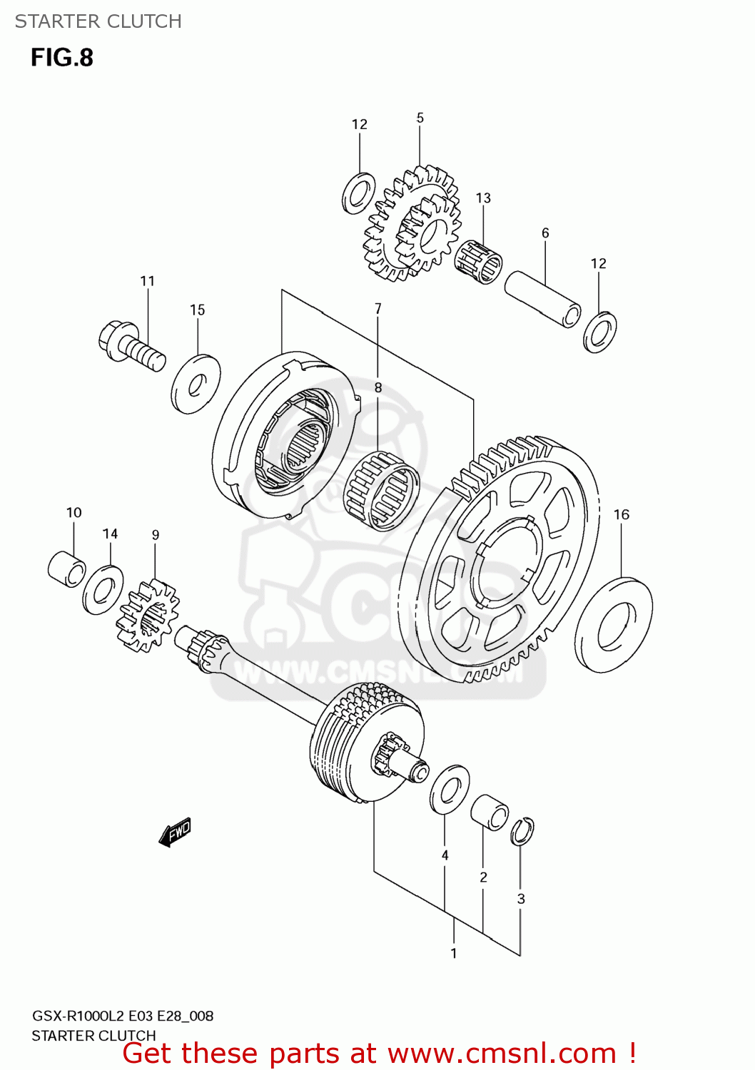 STARTER CLUTCH GSXR1000 2012 (L2) USA (E03)